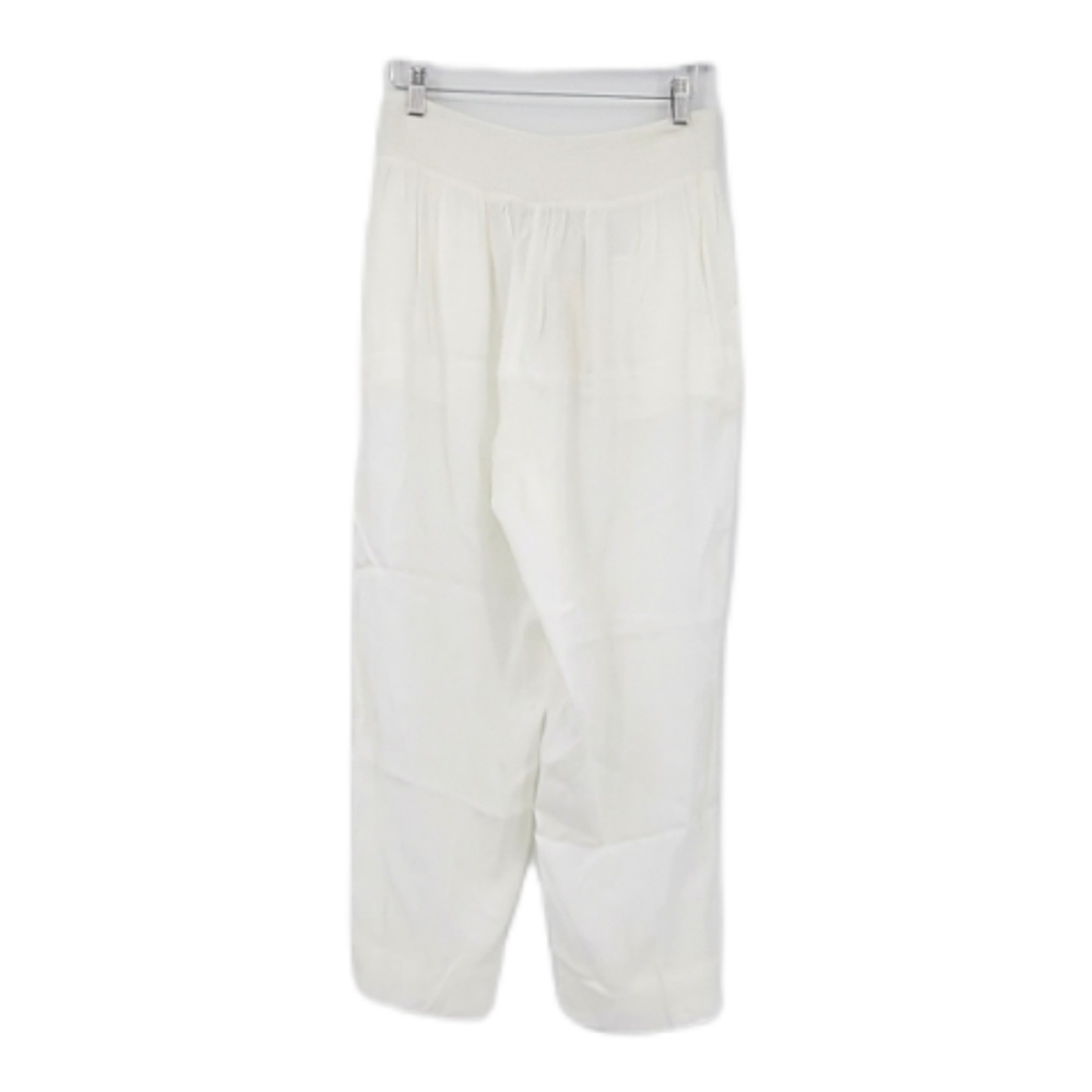 Masai Petrina Cropped Casual High Rise Cream Lightweight Trouser Pant Small 4-6